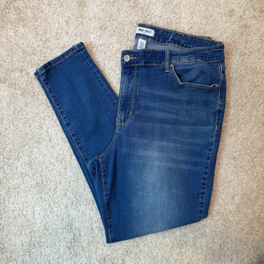 Nine West Womens Plus Size 16W Skinny Jeans Stretch Blue Denim Casual Trend